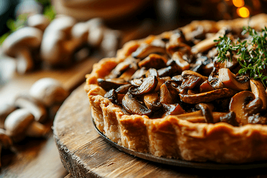 Mushroom & Chestnut Tart Recipe - Monty Booch