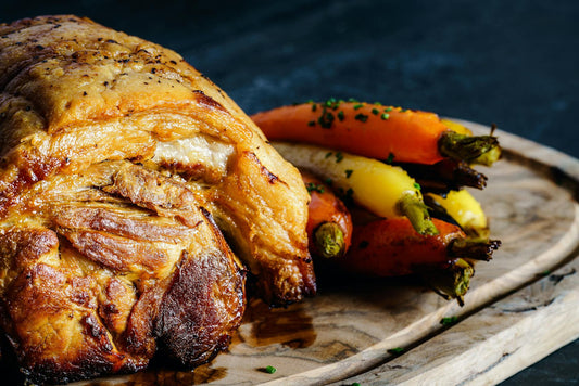 Roast Pork on Apples & Onions with Lady Sourmouth Gravy - Monty Booch
