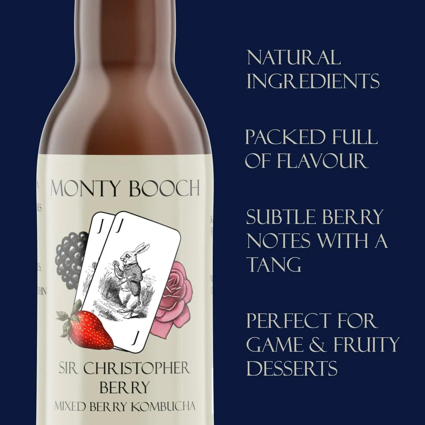 TRADE - Sir Christopher Berry Mixed Berry Unfiltered, Raw Kombucha 330ml (24 Pack) - Monty Booch