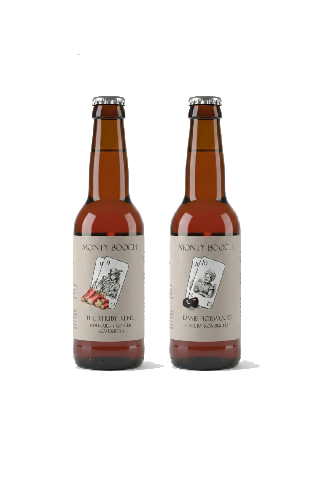 Rhubarb & Cherry Seasonal Mixed Case of Raw, Unfiltered Kombucha 330ml (12 Pack)