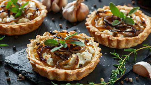 Caramelised Onion and Blue Cheese Tartlets - Monty Booch