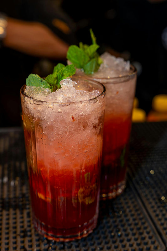 Raspberry and Kombucha Virgin Mojito