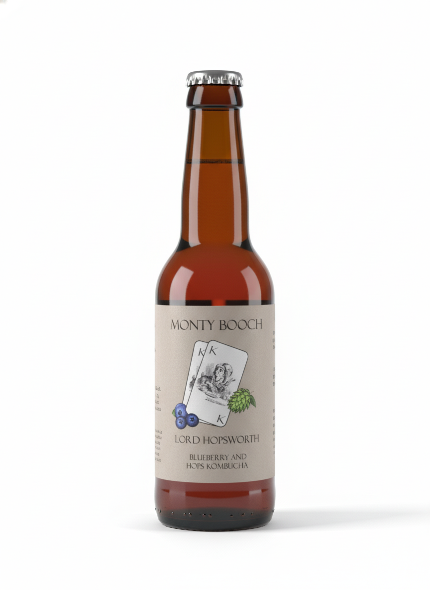 Lord Hopsworth Hopped Blueberry Kombucha - 12 Pack (330ml Bottles)