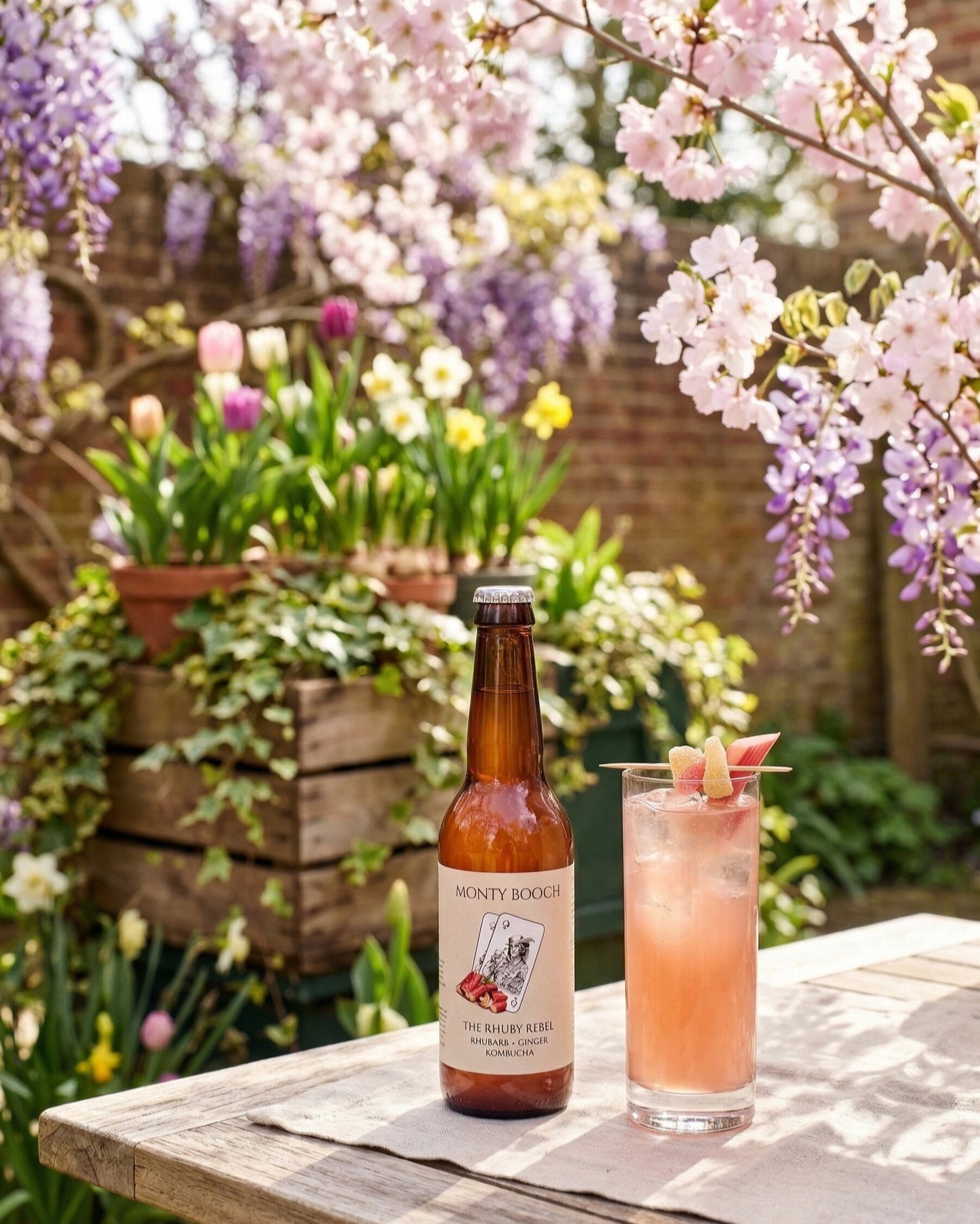 Rhubarb & Cherry Seasonal Mixed Case of Raw, Unfiltered Kombucha 330ml (12 Pack)