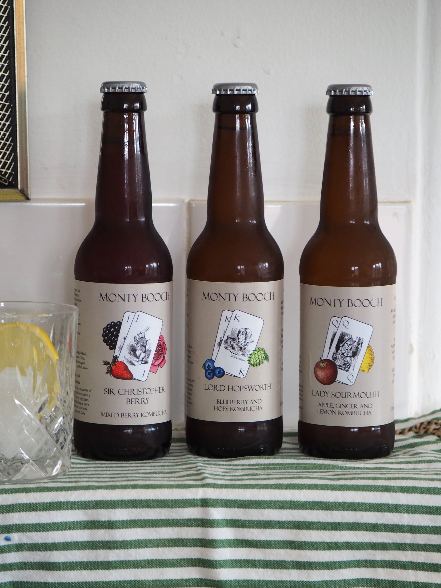 Mixed Case of Raw, Unfiltered Kombucha 330ml (12 Pack) - Monty Booch