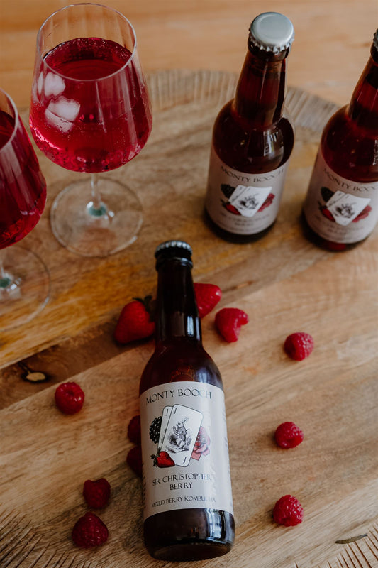 Sir Christopher Berry Raw, Unfiltered, Mixed Berry Kombucha 330ml (12 Pack)